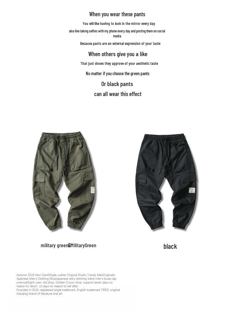 Pánský americký retro overal: Trendy univerzální jarní a podzimní kalhoty s úzkými nohavicemi