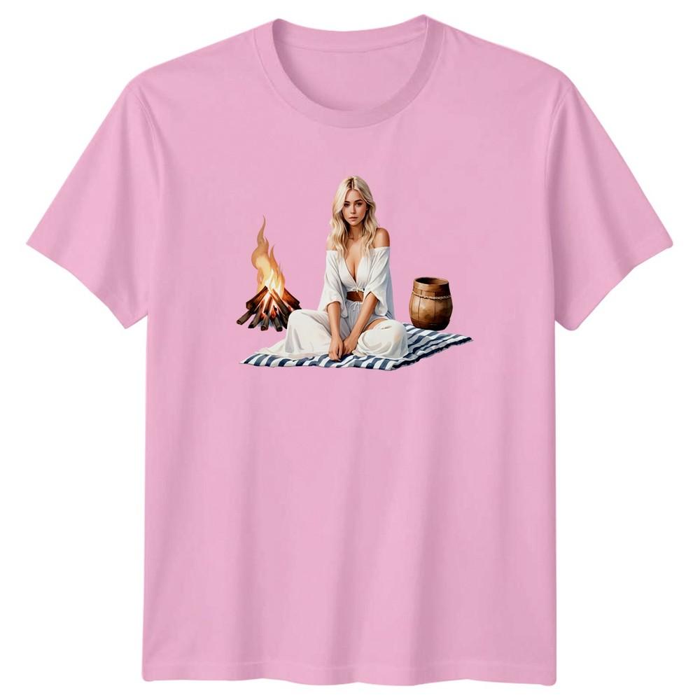 Blonde Unisex Campfire Outdoor Camping Lifestyle Unisex Shirt Unisex Unisex Top