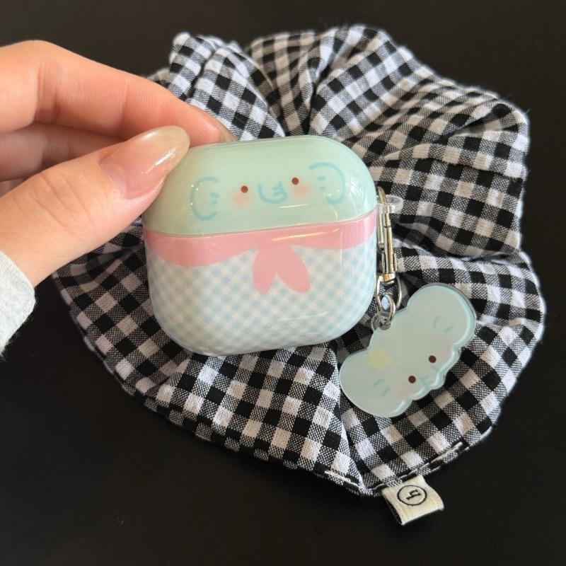 Blue Rhombus Tie Baby Elephant Suitable for Apple AirPods 1st Generation Protective Case Pro1 Wireless Bluetooth Headset Case Pro1