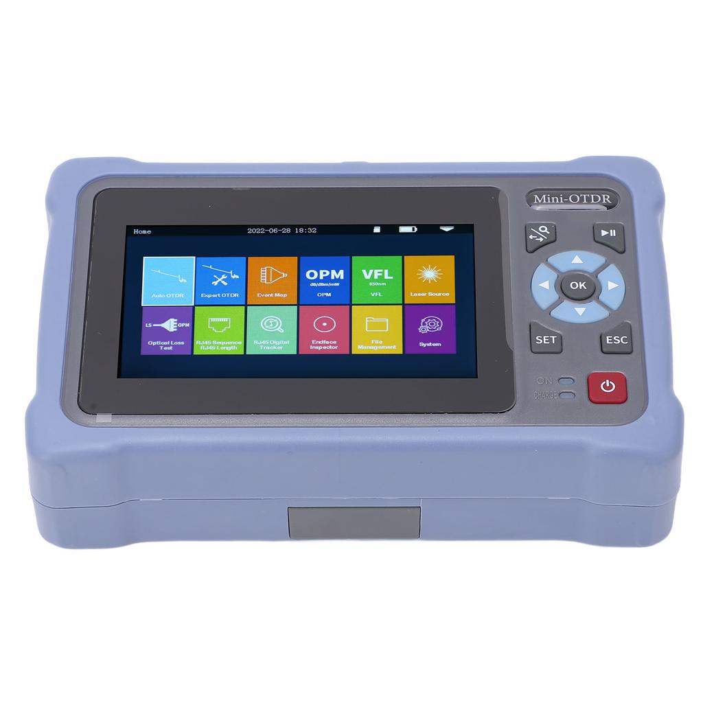 Optical Network Tester OTDR Optical Time Domain Reflectometer 4.3in Touch Screen EU Plug 110‑240V