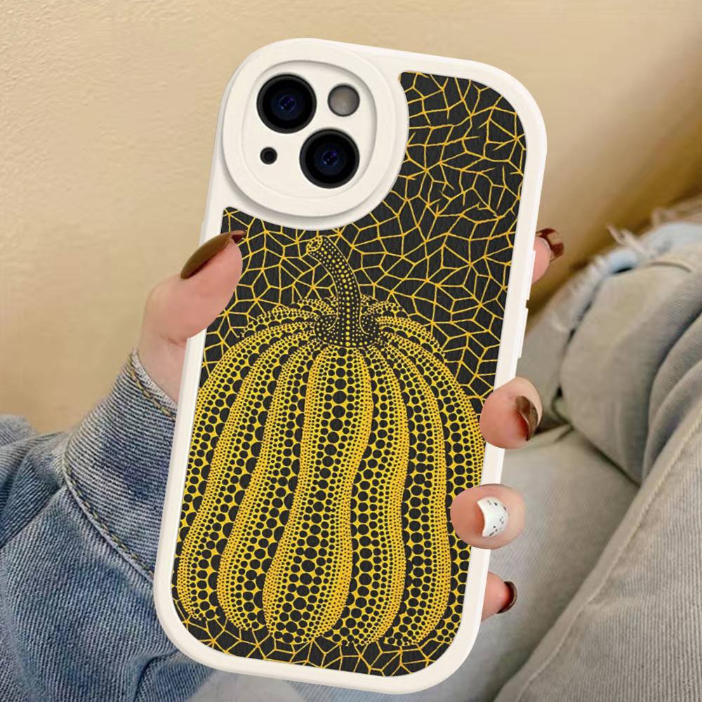 Yayoi Kusama Pumpkin Flower Art For IPhone 16 15 14 13 12 11 Pro Max Plus Leather Phone Cover