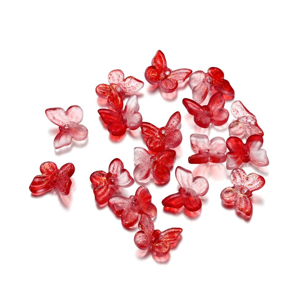 50pcs/bag Mixcolour  Butterfly Shape Glass Bead Seed Beads Loose Beads Bracelet For DIY Jewelry Making Finding Accessories