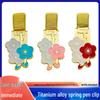 Cherry Blossom Zinc Alloy Pen Clip - Portable Metal Stationery Accessory for Notebooks