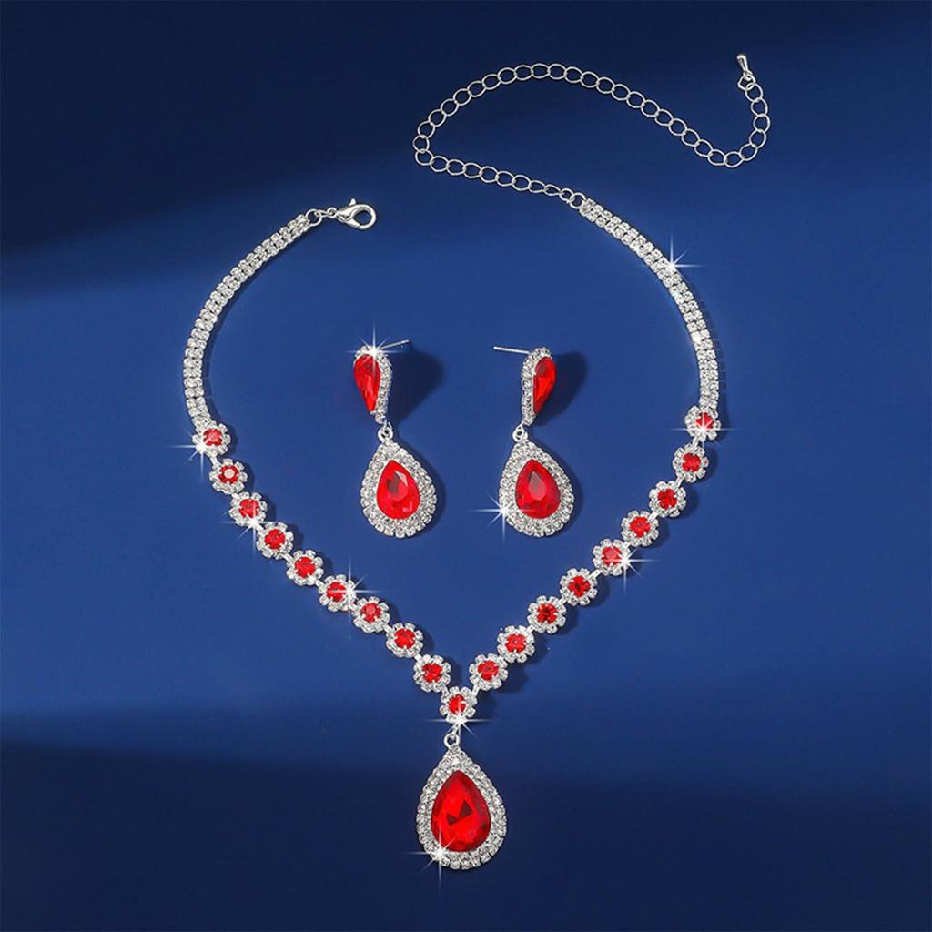 Elegant European & American Alloy Necklace Set - Versatile Bridal & Evening Jewelry