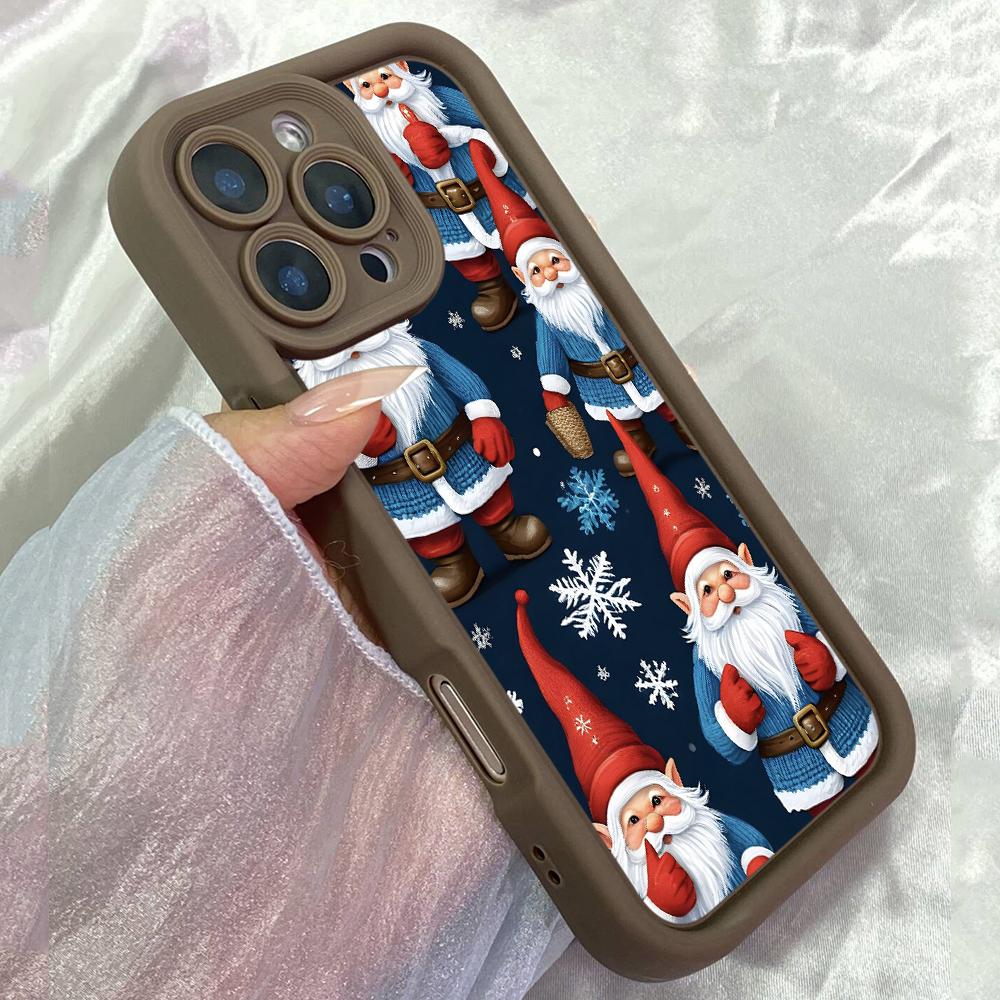 JT206 Cute Cartoon Winter Gnomes for iPhone 17 16 15 14 Pro Max Samsung S26 S25 Ultra A17 A16 A07 A56 Xiaomi 15T Redmi 15c 14C Note 13 Soft TPU Case