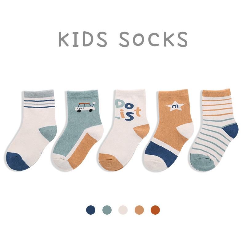 5Pairs/lot Infant Baby Socks Autumn Winter Cotton Socks Lovely Girls Cute Cartoon Flowers Boys Socks Baby Clothes Accessories