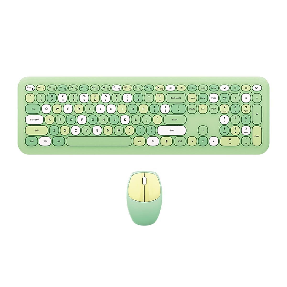 

Беспроводная мышь и клавиатура Mofii, набор круглых клавиш, цветная клавиатура, женская офисная беспроводная клавиатура, полноразмерная клавиатура для пишущей машинки