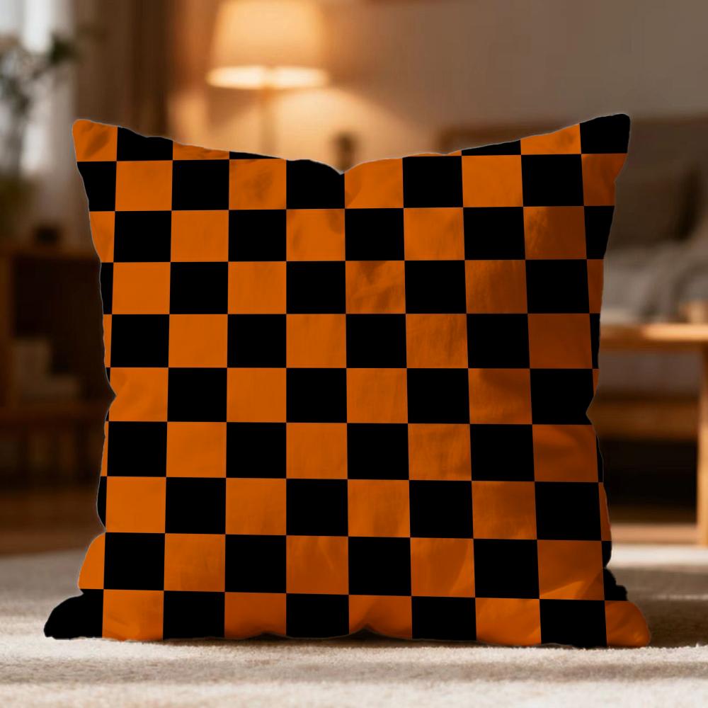 

Hot Checkerboard Cushion Cover Soft Washable Pillow Case Multi-Scene for Couch Bed Travel Office Use 30cmx30cm