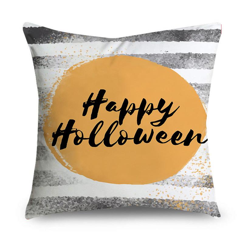 Halloween Theme Horror Pumpkin Wizard Print Pattern Cushion Cover Home Living Room Sofa Decoration Square Throw Pillow Cover