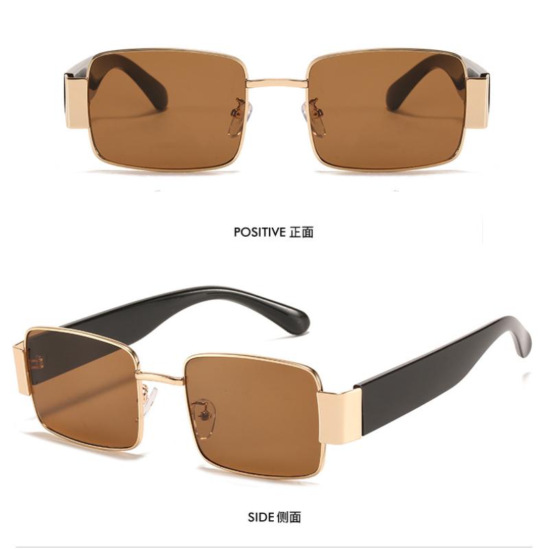 Fashion Female Metal Sun Glasses Woman Brand Punk Small Frame Square Sunglasses Retro Designer Vintage Rectangle