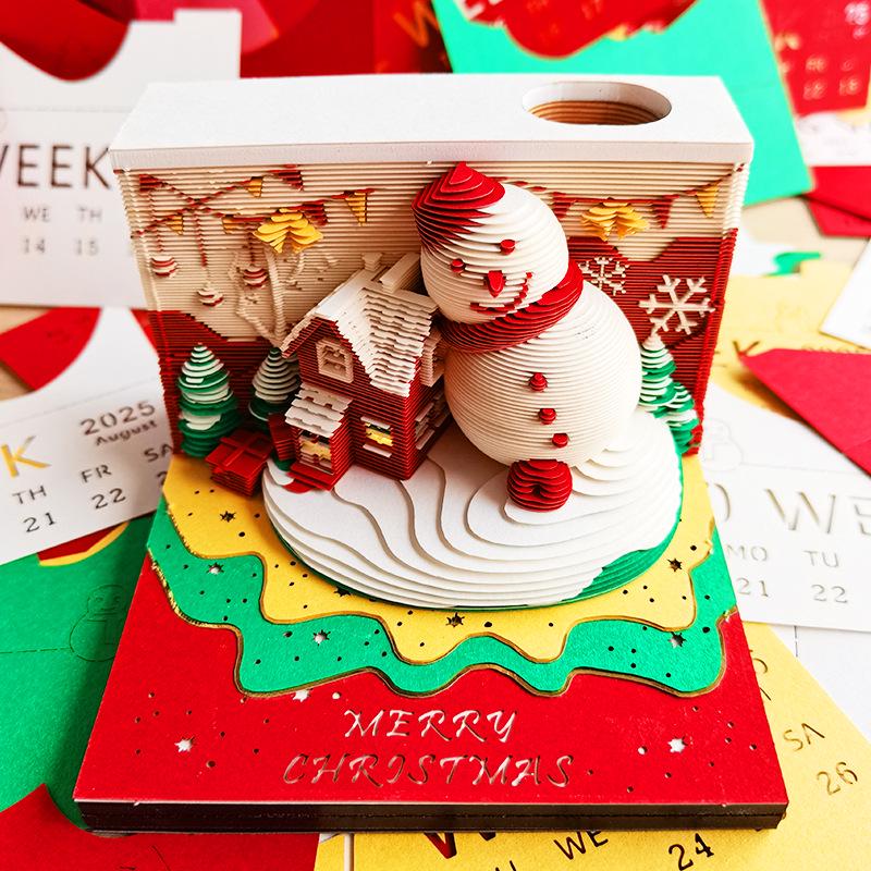 3D Stereoscopic Sticky Note Sculpture 2026 Calendar: Creative Tear-off Convenience Pad and Desktop Ornament