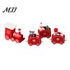 Christmas Party Table Centerpieces Wooden Train Decoration, Painted Mini Ornament with Snowman Tree Reusable Holiday Decorations Bear, Tabletop Mantel