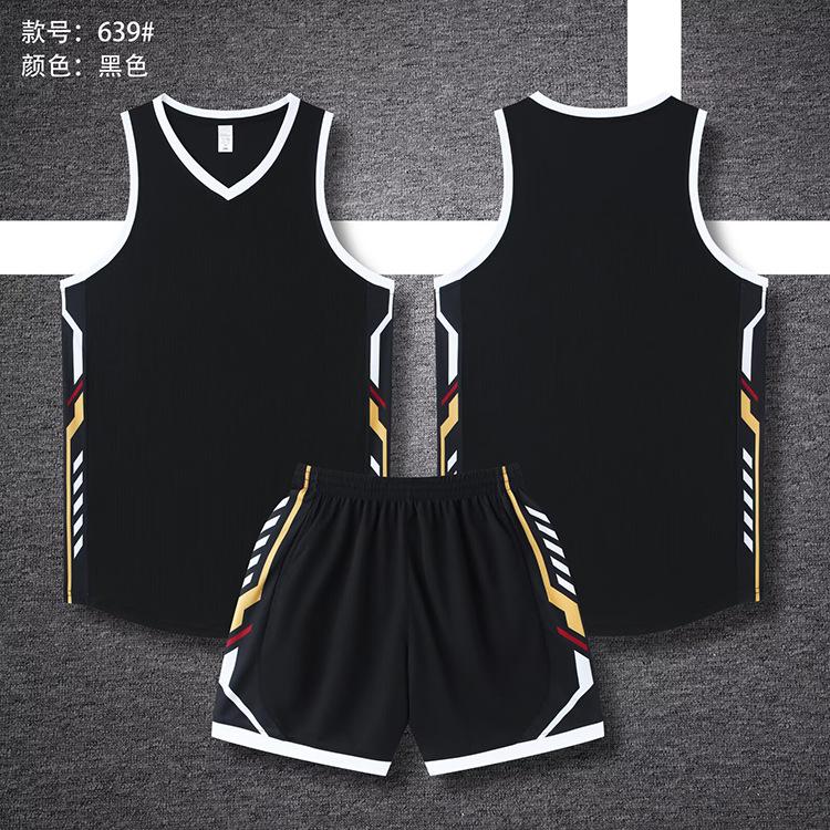 

New Basketball Jersey Suit Men S College Student Game Jersey Children S Training Jersey Breathable Sports Jersey Summer 6XL чорний