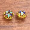 Stainless steel gold round enamel color isolation bead oil pendant
