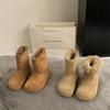 Cowhide version~ big head ugly cute velvet snow boots flat-bottomed fluffy boots women's Birkenstocks thermal cotton shoes retro short boots