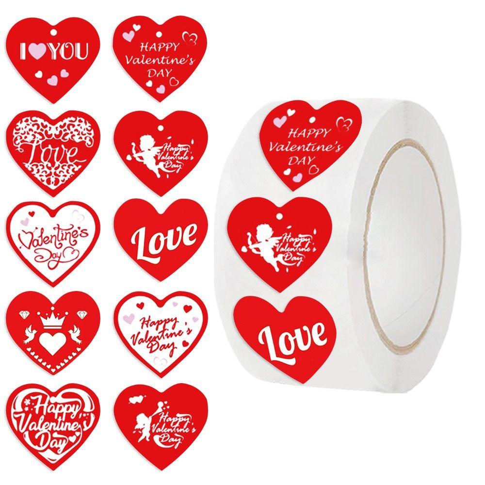 New Heart Shaped Love Heart Stickers Paper 2.5cm Decorative Sticker Cute Self Adhesive Gift Sealing Happy Valentine's Day