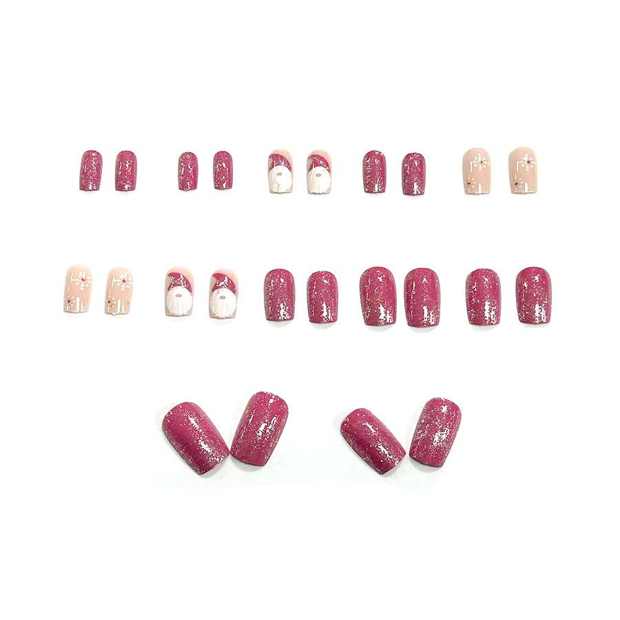 Best-Selling European Christmas Nail Art: Santa Claus & Plum Blossom Design, Whitening Wearable Tips (24 Pieces)