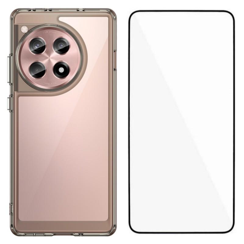 

For OnePlus Ace 3 5G Phone Case WANLONFENG XC Series TPU Acrylic Cover with Tempered Glass (Big Lens Hole) C