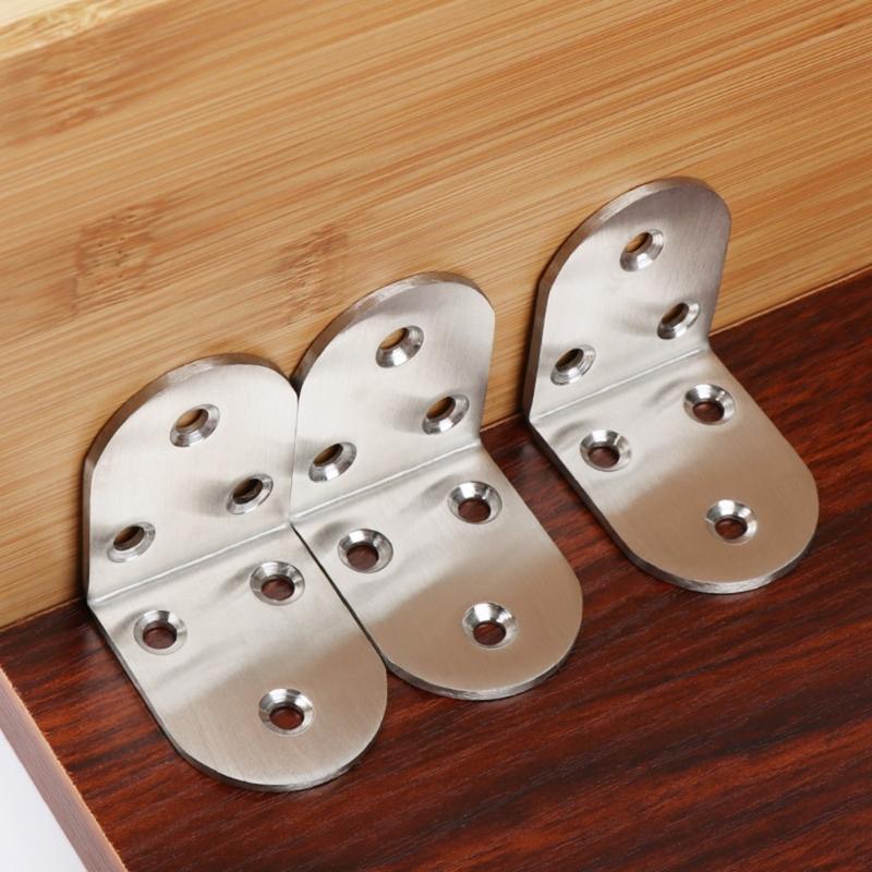 4Pcs 90 Degree Angles Brackets 3 Hole Metal Joint Fasteners Rustproof Metal Corner Brace for Cabinets Shelves Assembly
