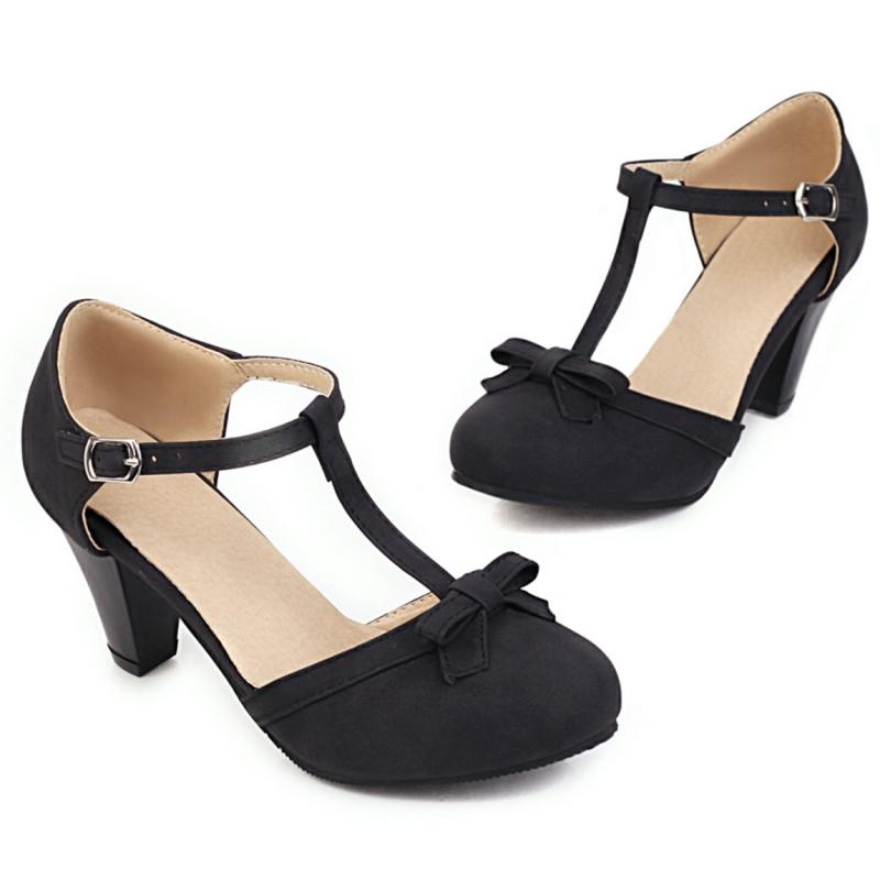 Elegant Women's Pumps Lolita D'Orsay Summer Shoes Fashion Strap Black Grey High Heels Classic Party Office Shoes Women Comfort