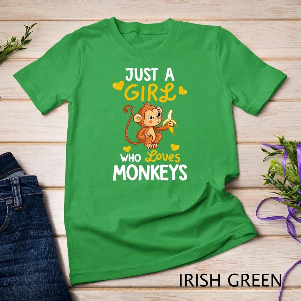 Just A Girl Who Loves Monkeys Tshirt Cute Monkey Lover Gifts Unisex T-shirt 4 3XL