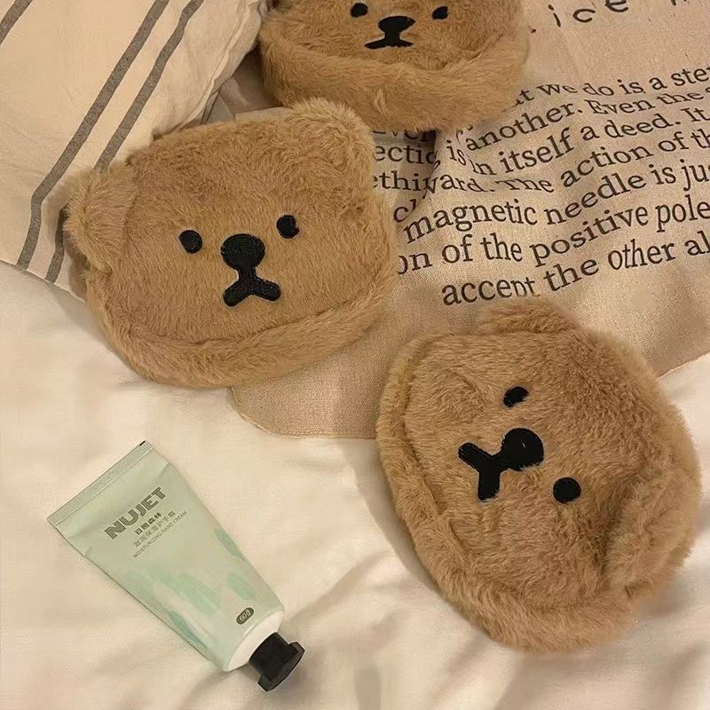 Cute Cartoon Plush Bear Change Bag, Portable Sundries Storage Bag, Earphone Bag, Red Envelope, Embroidered Small Card Bag.