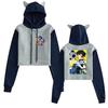 Nuova Felpa con Cappuccio Blu Prison Blue Lock Anime con Orecchie da Gatto - Collezione Autunno/Inverno Donna
