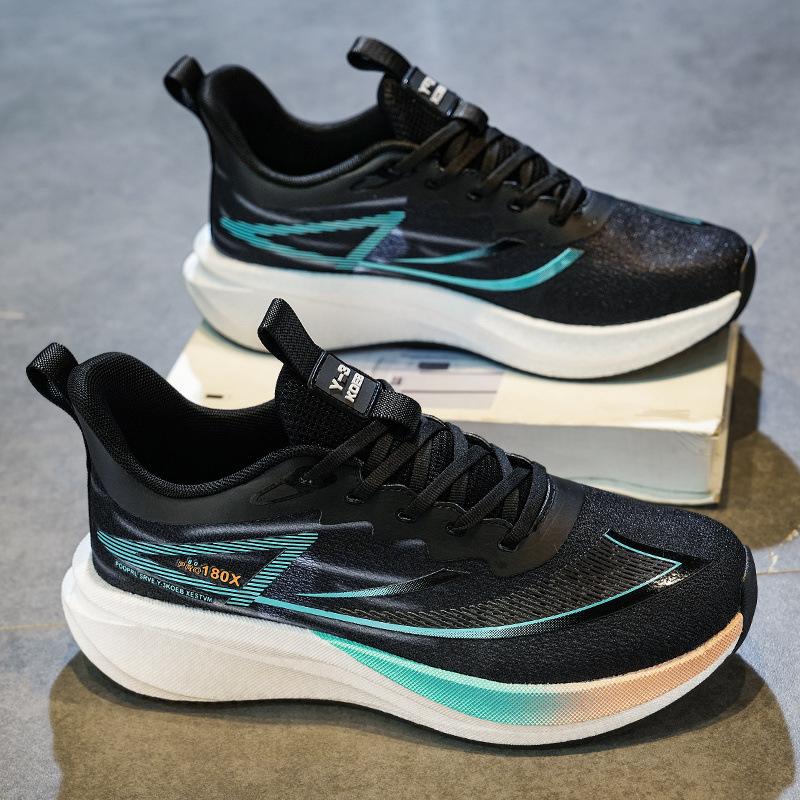 Running shoes carbon plate mesh breathable sports shoes men's soft sole shock absorption middle school entrance examination women's shoes