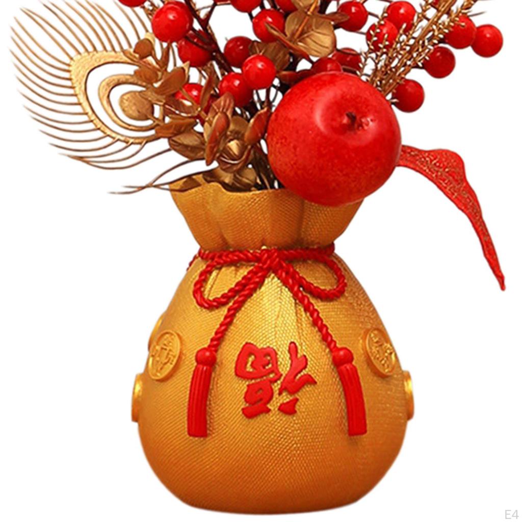 Artificial Flowers Potted Flower Ornaments Decorative Table Centerpieces Year