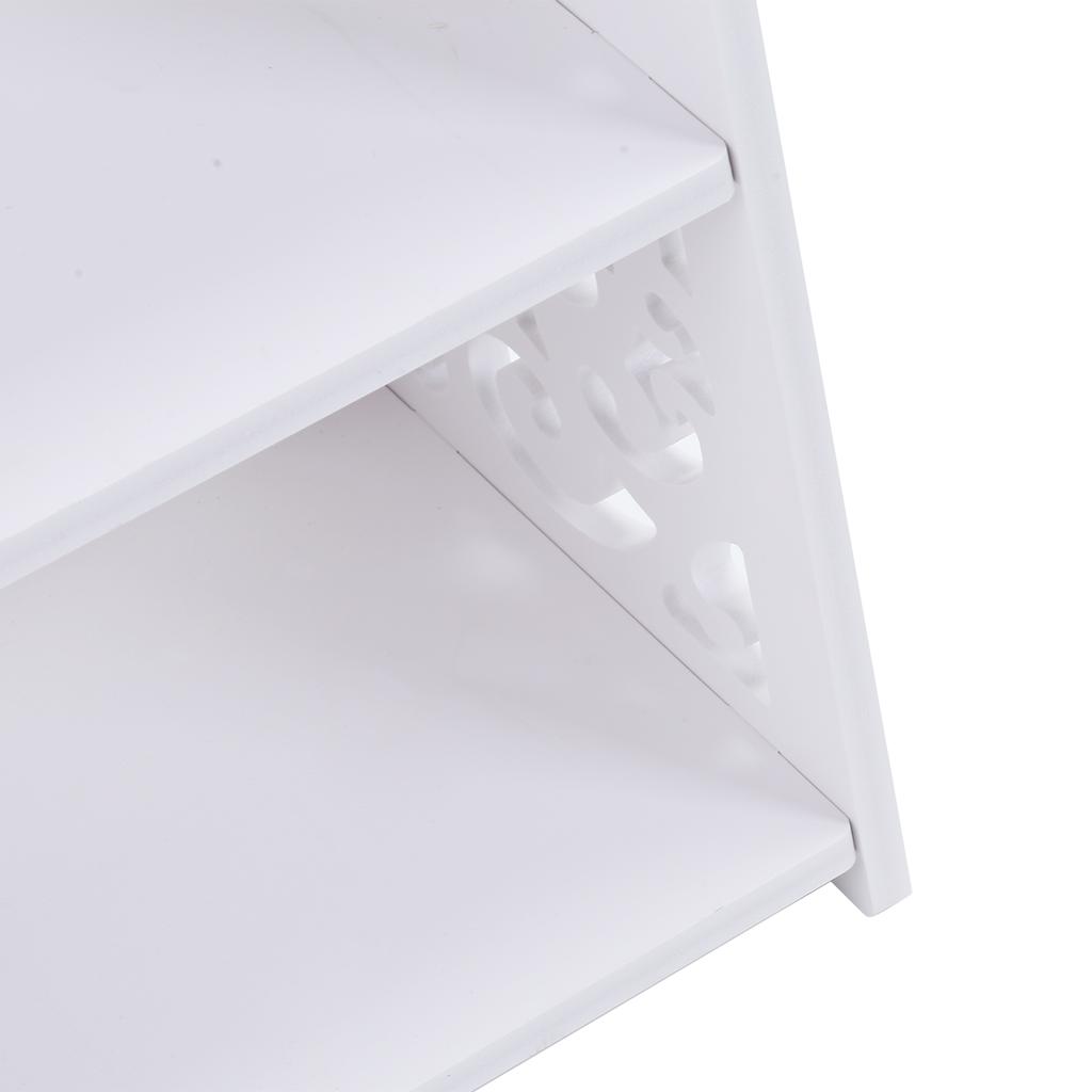 3 Tiers White Hollow Out Shoe Rack Stand Storage Organiser Shelf 60cm Hollow Shoe Rack Household Supplies Shoe Holder Shoe Shelf