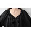 Elegant Plus Size Black Blouse for Women In Loose New Chinese Style with Long Sleeves