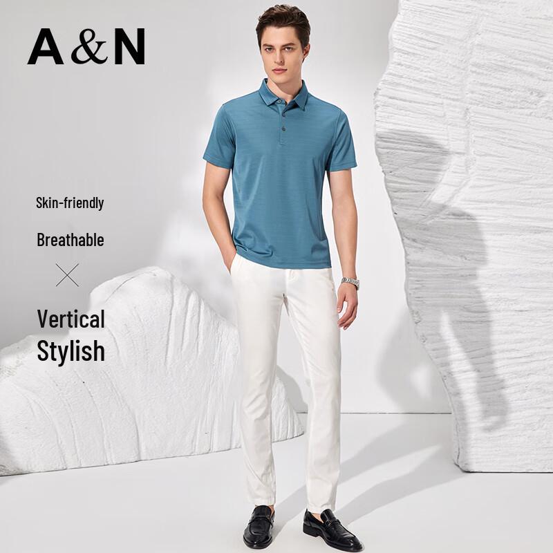 Men's 100% Silk Jacquard Business Casual Polo Shirt