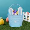 Easter Bunny Basket For Kids Boys Girls Easter Eggs Hunt Basket Reusable Cotton Rope Basket With Rabbit Ears Baby Shower Gifts