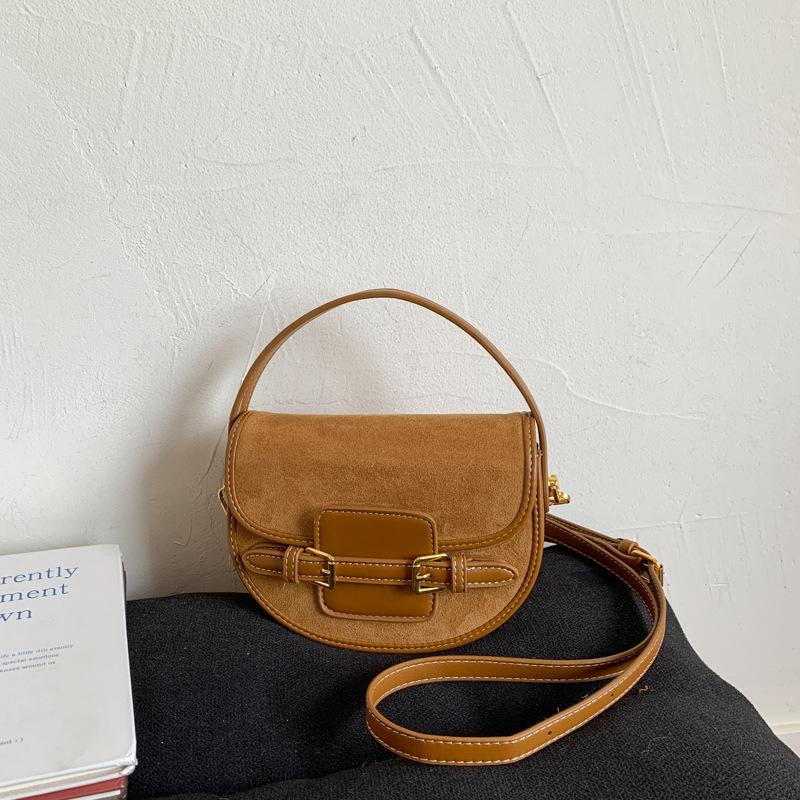 Niche Texture Handbag Bag Women's New Autumn and Winter Shoulder Messenger Bag High-end Retro Saddle Bag