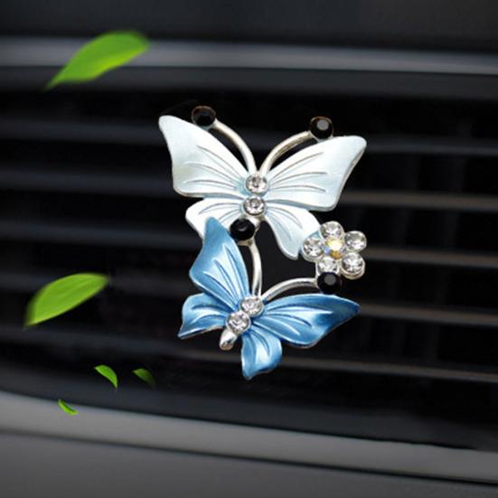 Lovely Dual Butterfly Outlet Freshener Car Air Clip Perfume Aroma Diffuser Decor