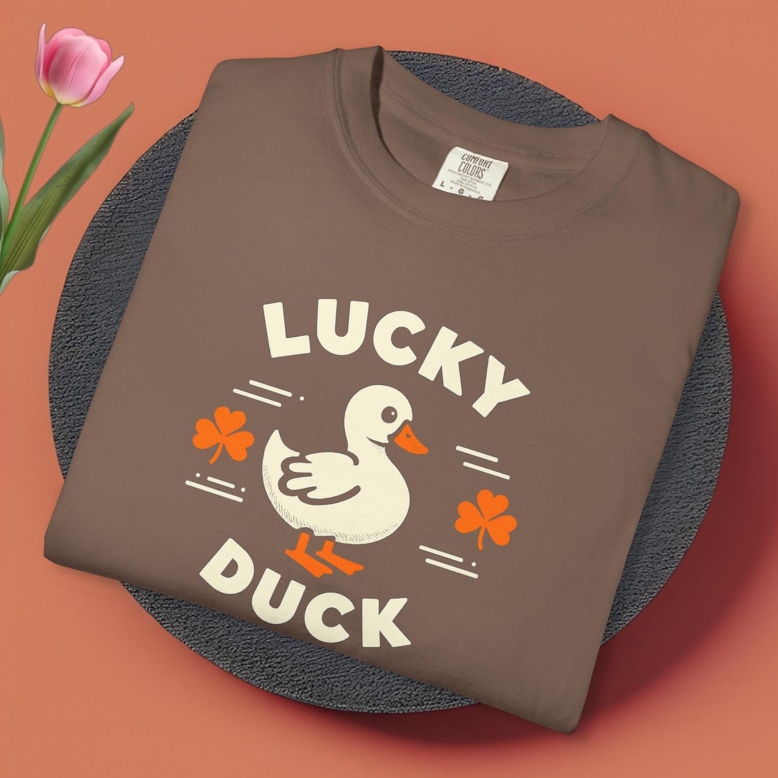 Comfort Colors Lucky Duck Shirt, Retro Lucky Clover T shirt, Funny Irish Duck Shirt, Cute Duck Tee Gift for St Patricks Day 3XL