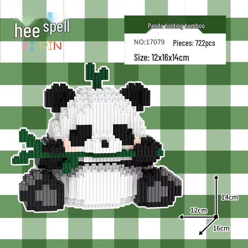 Apple Heart Panda LEGO Compatible Summer Toys: Children's Puzzle & Building Blocks Set