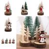 Cute Christmas Wooden Accessories Cartoon Xmas Tree Accessories Christmas Desktop Ornaments  Table