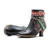 Johnature Echtes Leder frauen Kurze Stiefel Retro Woven Gürtel Schnalle Mode Dame High-heeled Schuhe