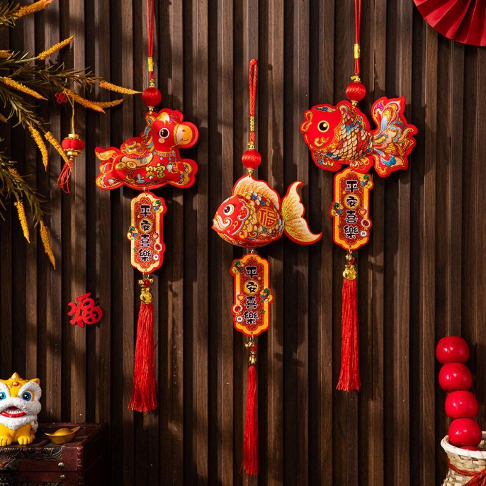 Fortune Hanging Ornament New Year Decorative Hangings Attract Wealth Luck With Tassel Festive Ornaments Chinese Style Lucky