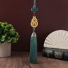 Chinese Style Gourd Car Hanging Decoration Rotatable Fu Character Gourd Tassels Car Rearview Mirror Charm Feng Shui Ornament Pendant Accessories
