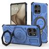 For Motorola Edge 50 5G Magnetic Case Rotating Metal Kickstand PC+TPU Phone Back Cover