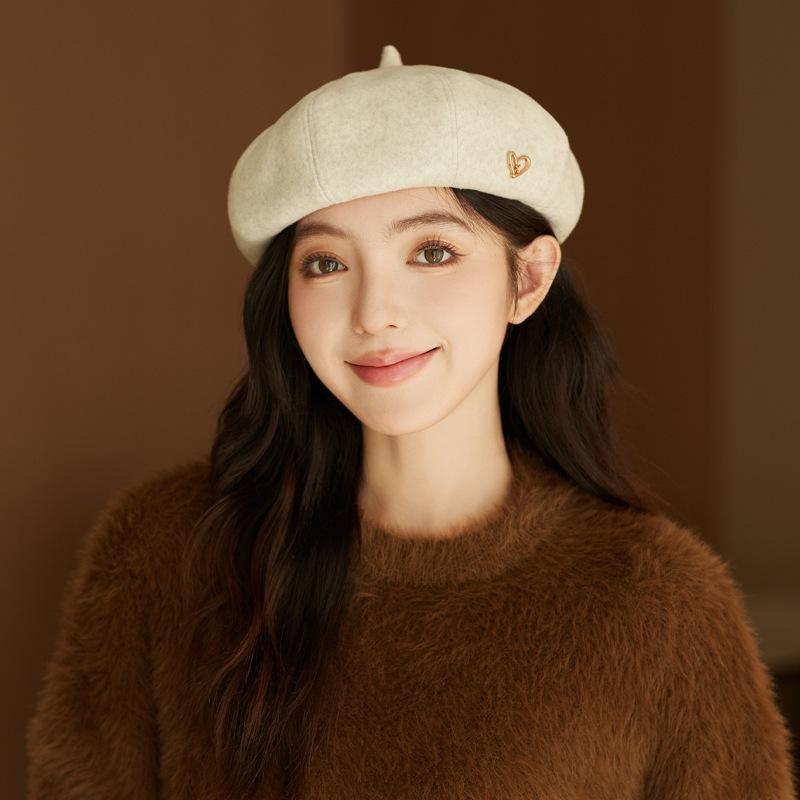 Neue Baskenmütze für Damen, Einfarbig, Herbst- und Wintermode, Retro-Kürbishut für lässige und formelle Outfits, Kaltwetterausrüstung, Strukturierte Kopfbedeckung