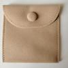 In-Stock Black Velvet Double-Sided Necklace Storage Bag with Snap Closure Flap