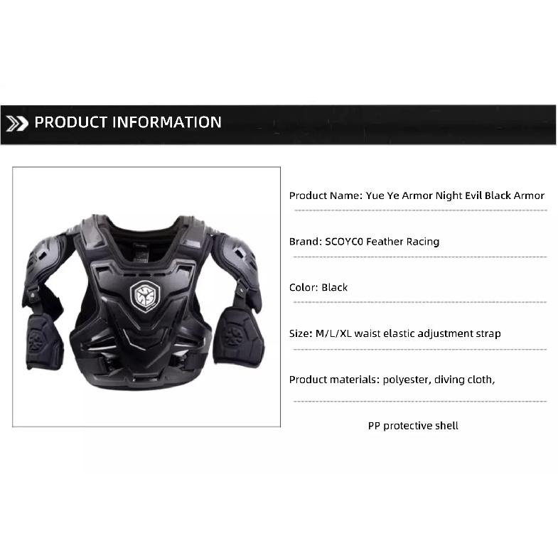 SCOYCO Motorcycle Armor Vest Protection Jacket Motocross Body Armor Dirtbike Accessories Back Protective Gear Moto Equipment