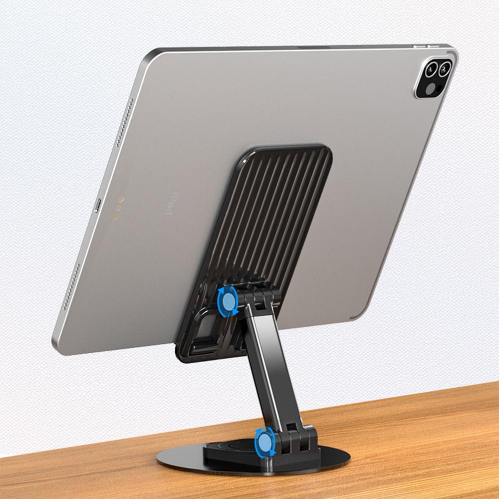 T9 Desktop Phone Stand Folding 360° Rotating Tablet Holder for Live Streaming,Online Teaching