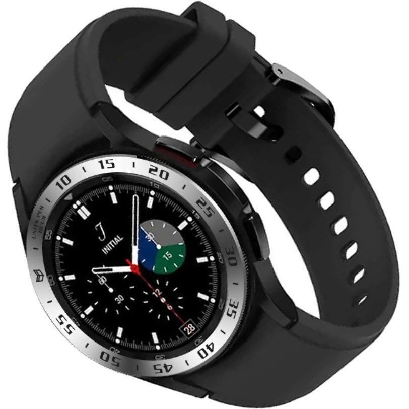 Bezel Ring for Galaxy Watch 4 Classic 42mm, Silver/Black