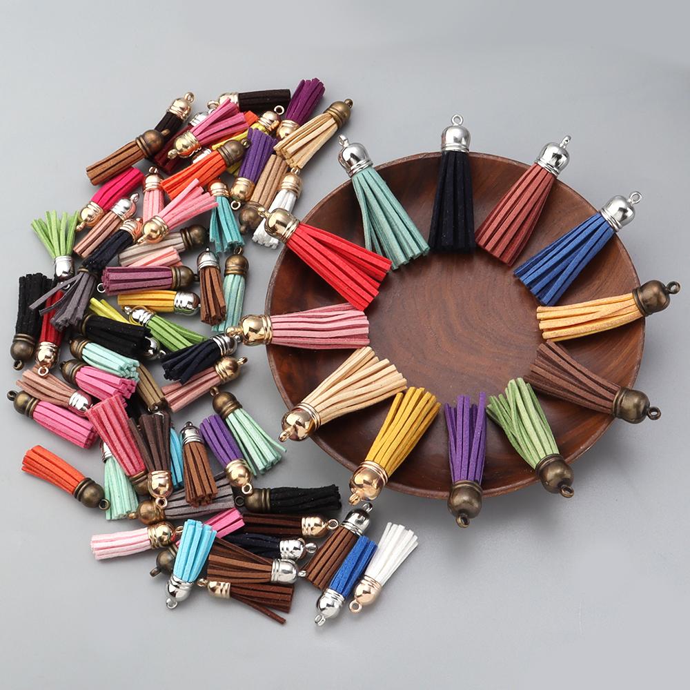 10-20pcs 30/55mm Leather Tassels Vintage Korean Velvet Tassel Fringe For DIY Jewelry Making Crafts Keychain Supplies Accessories
