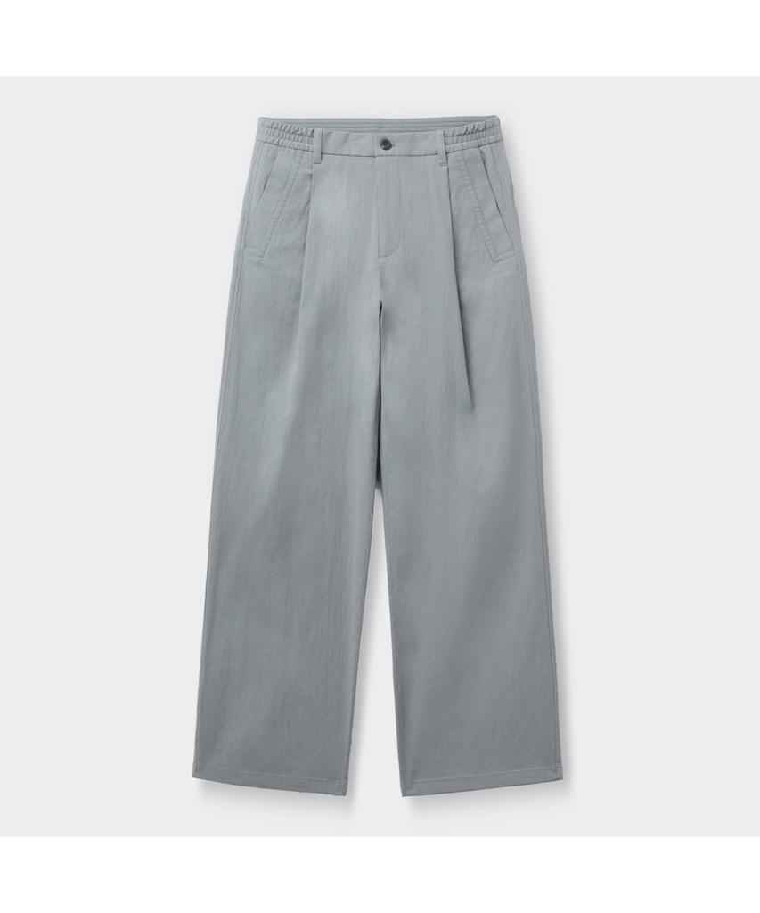 Keoseuuteommellou Gray Loose Fit Tucked Cotton Pants Cwpam26322Gyx