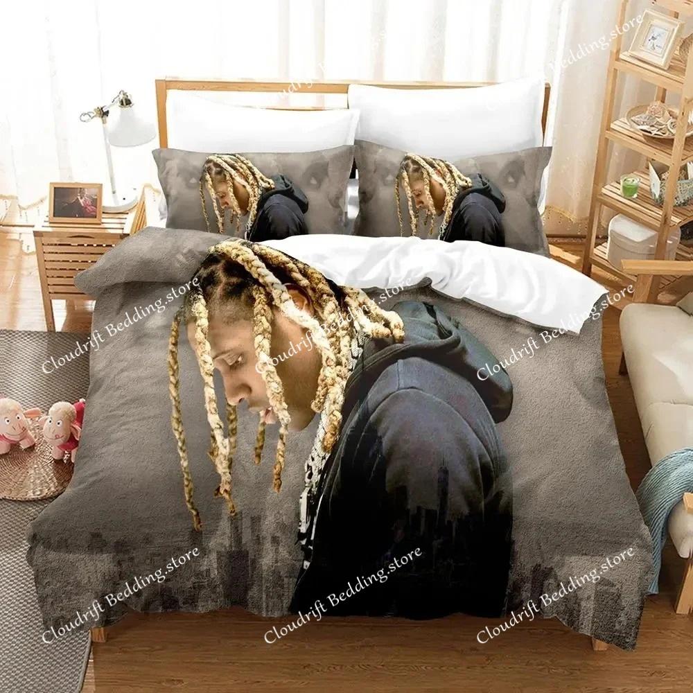3D Print Lil Durk Rapper Bedding Set Duvet Cover Bed Set Quilt Cover Pillowcase Comforter King Queen Size Boys Adult Bedding Set